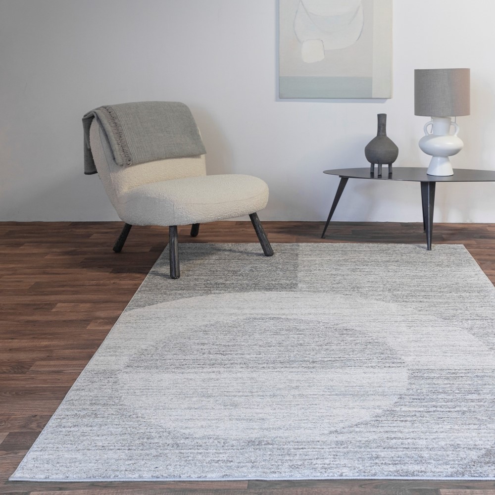 Muse MU23 Modern Geometric Woven Rugs in Grey